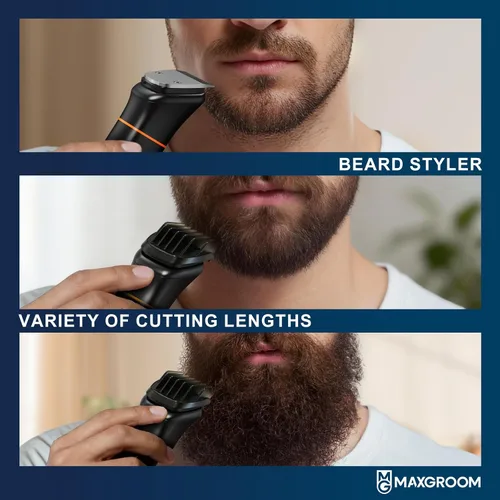 Miniatura 10 de MAXGROOM - Cortadora de barba 6 en 1 para hombres, afeitadora eléctrica inalámbrica impermeable, kit de aseo para bigote, cabello, cara, nariz