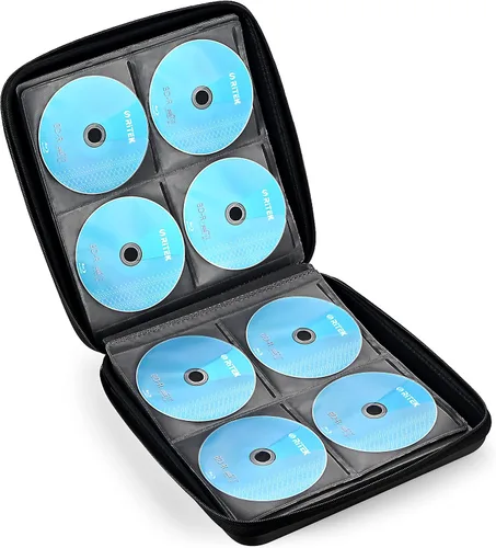 Miniatura 4 de LIOVODE Funda para DVD, estuche de CD EVA, organizador de almacenamiento, portátil, protector de DVD, soporte para billetera para coche CD Holder