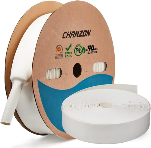 Miniatura 91 de CHANZON - Tubo termorretráctil de poliolefina de 2:1, relación 3/16" (5mm), rollo de 8 pies (2.5M de longitud total), funda transparente