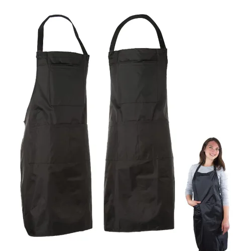 Miniatura 4 de Delantal para estilista - Revestimiento protector impermeable - Delantal de salón, Delantal negro - PVC y poliéster