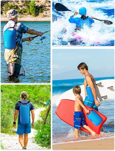 Miniatura 5 de HEETA - Bolsa seca impermeable para mujeres y hombres (versión actualizada) 5 L/10 L/20 L/30 L/40 L, bolsa de almacenamiento seca ligera con parte