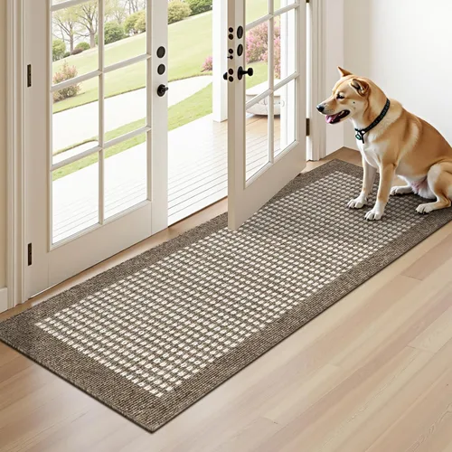 Miniatura 39 de Ileading Alfombra de pasillo de lavandería de 2 x 6 pies, antideslizante, con parte trasera de goma, lavable a máquina, alfombra gris