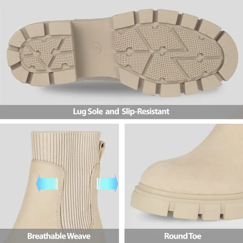 Miniatura 3 de Athlefit Chelsea - Botines de plataforma para mujer, con tacón grueso y elástico