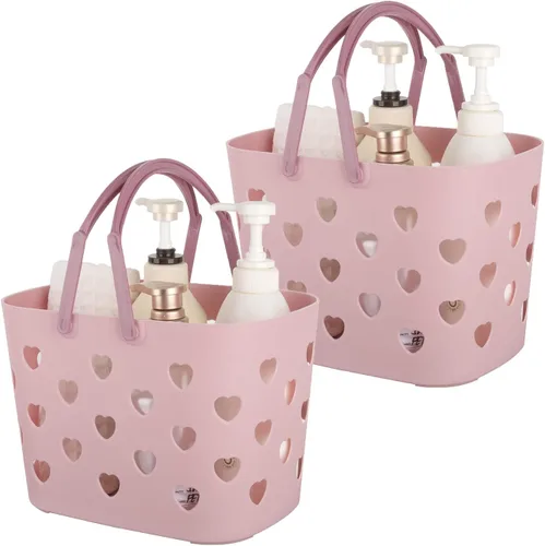 Miniatura 12 de Anyoifax Cesta portátil de almacenamiento de plástico con asa para ducha, organizador de caja para baño, despensa, cocina, dormitorio universitario
