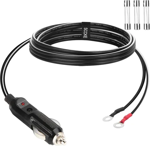 Adaptador de Enchufe Macho de Servicio Pesado 14AWG 20A para Encendedor de Cigarrillos Cordón de Suministro de Energía con 6 pies / 1.9m Cable de