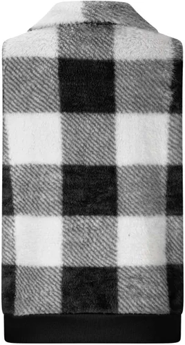 Miniatura 4 de Chaleco de forro polar a cuadros para mujer, casual, mullido, sin mangas, mullido, con cremallera, chaqueta cálida