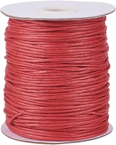 Miniatura 38 de Cordón de algodón encerado de 100 yardas, hilo de algodón trenzado naranja oscuro, cuerda de cuentas trenzada, cuerda para collar, pulsera, collar