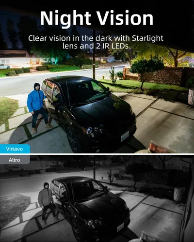 Miniatura 2 de virtavo SolarFlask 2K Cámaras de seguridad solares inalámbricas para exteriores, lente Starlight, visión nocturna a color, detección de movimiento