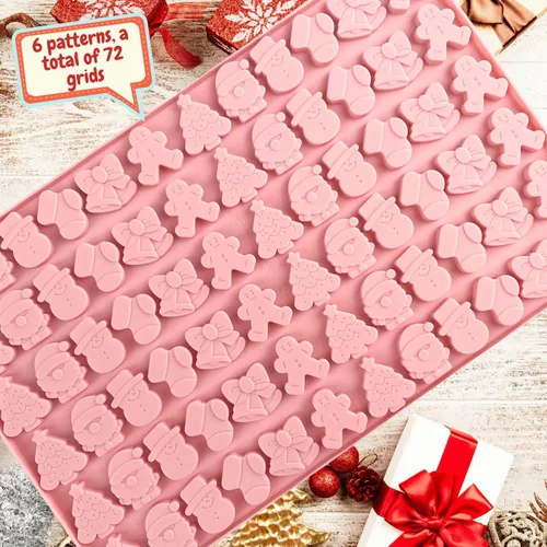 Miniatura 2 de 1 molde de silicona para chocolate de Navidad, hombre de jengibre, árbol de Navidad, Papá Noel, medias, muñeco de nieve y campana, moldes 3D