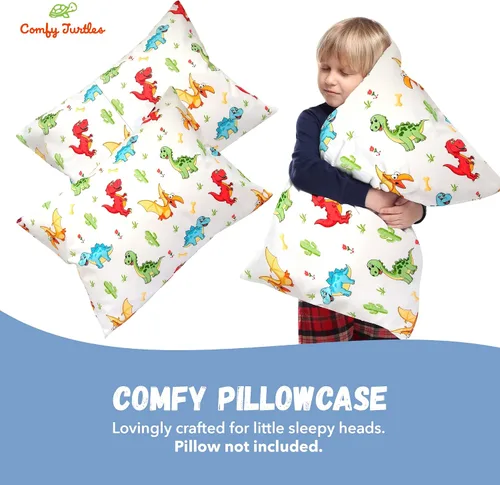Miniatura 6 de Funda de almohada de dinosaurio de 13 x 18 pulgadas, funda de almohada de viaje de algodón, fundas de almohada de dinosaurio suaves para niños