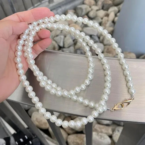 Miniatura 2 de Aporia - Correa de cadena de perlas de moda para teléfono celular, bolso de mano de repuesto con hebillas de aleación