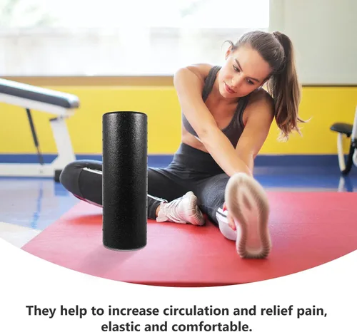 Miniatura 9 de Rodillo de yoga de espuma de alta densidad para masaje de tejido profundo y rodillo de fitness firme muscular para aliviar la circulación, adecuado