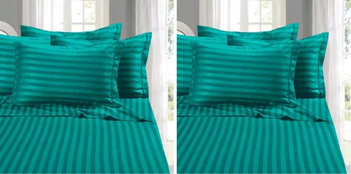 Miniatura 11 de Elegant Comfort - Juego de sábanas de 4 piezas, microfibra de 1500 hilos de calidad egipcia de lujo resistente a las arrugas, rayas estilo damasco