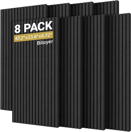 Miniatura 10 de TONOR Paneles de pared acústicos de doble capa autoadhesivos de 47.2"x23.6"x0.72", paquete de 4 paneles de alta densidad para paredes, paneles