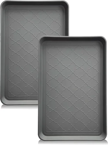 Miniatura 9 de PetLike Bandejas para botas para entrada en interiores, bandejas de comida para mascotas, 16.7 x 12.8 pulgadas, paquete de 2 unidades, bandeja