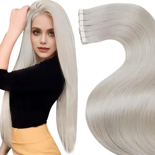 Miniatura 71 de LaaVoo - Extensiones de cabello humano Remy adhesivas con cinta invisible, cabello negro natural, extensiones de cabello para mujeres de color, 20