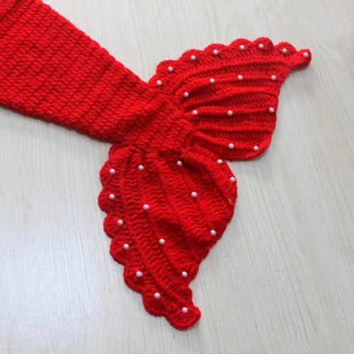 Miniatura 4 de Accesorios de fotografía para recién nacidos, diadema de estrella, brasier y cola de sirena para sesión de fotos de bebé (rojo)