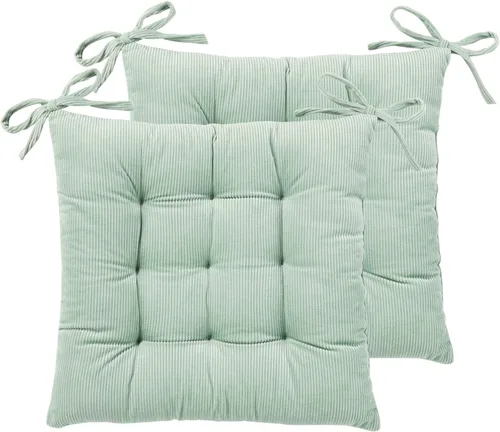 Miniatura 10 de HLOVME - Cojín de silla de corduroy con lazos, ultra suave y cálido, cojín de suelo para niños, rincón de lectura, cómodo, cojín cuadrado para Rojo