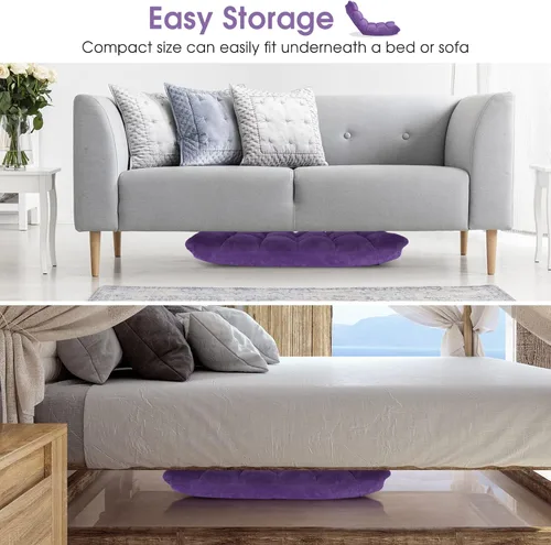 Miniatura 7 de Giantex Silla de suelo con soporte de espalda, 14 posiciones ajustables, cama plegable acolchada, sofá reclinable, sillas de suelo plegables
