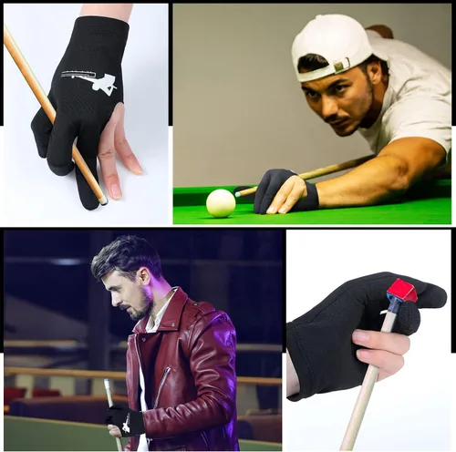Miniatura 6 de Giegxin 20 guantes de billar para billar con tres dedos, guantes de billar para mano izquierda y derecha, accesorios deportivos universales