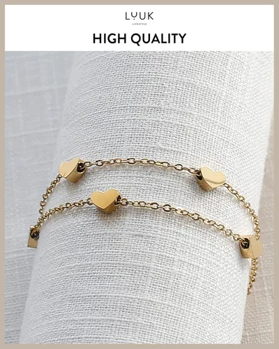 Miniatura 4 de LUUK LIFESTYLE Pulsera de acero inoxidable con colgante y tarjeta de felicidad, filigrana y joyería minimalista para mujer, idea de regalo única