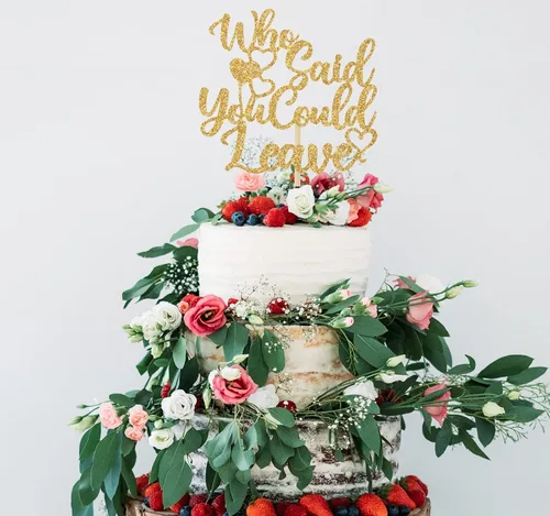 Miniatura 3 de Decoración para tartas con texto en inglés "Who Said You Could Leave - We Will Miss You", decoración de graduación, jubilación, despedida