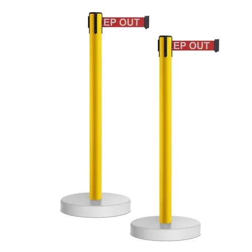 Miniatura 21 de Crowd Control Warehouse - CCW Juego de 2 puntales retráctiles de barrera de cinturón, base rellenable de agua MSH630-11 cinturón de pie, cinturón
