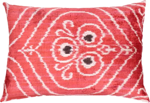Miniatura 3 de Almohada de terciopelo hecha a mano, 16 x 24 pulgadas, inserto de plumas de plumón de alta calidad, diseño geométrico con colores rojo, naranja