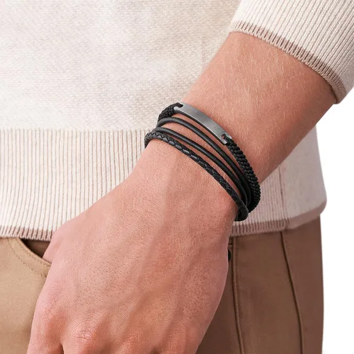 Miniatura 3 de Fossil - Pulsera de identificación de acero inoxidable chapado para hombre de regalo personalizada grabable