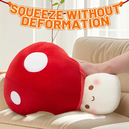 Miniatura 3 de Juguete de peluche grande de hongo, almohada de peluche de hongo, juguete de peluche, regalo para cumpleaños y San Valentín (rojo, 24 pulgadas)