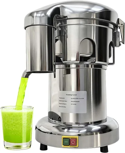 Exprimidor comercial de verduras y frutas, separado automático de jugo y residuos, prensa de jugo resistente con varilla de empuje, exprimidor de