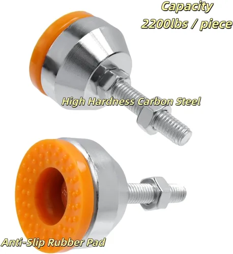 Miniatura 3 de Pies niveladores M8x50mm, capacidad de 2200 libras, deslizadores giratorios ajustables y resistentes, base antideslizante de 1.53 pulgadas