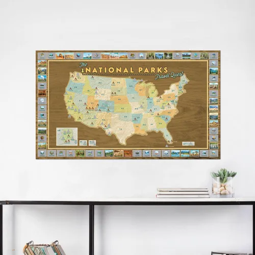 Miniatura 3 de Map Your Travels National Park Travel Quest - Póster de mapa para rascar Incluye herramienta para rascar (16 x 28 pulgadas) ACTUALIZADO OTOÑO 2024