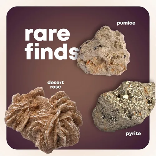Miniatura 5 de Mega Rock, Fossil & Mineral Collection - Kit de actividades relacionadas con rocas, minerales y fósiles Incluye más de 250 ejemplares reales