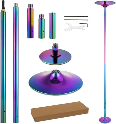 Miniatura 9 de Juego de Tubo de Baile - Altura Ajustable Premium 7.38-8.85 pies Portátil 45 mm de Diámetro 360° Tubo de Baile Giratorio para el Hogar, Capacidad