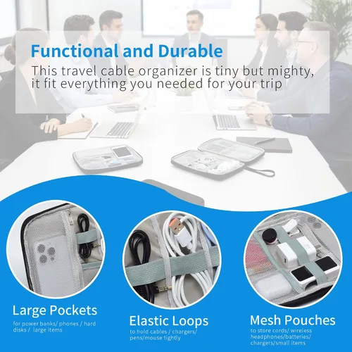 Miniatura 6 de 1 paquete de organizador de viaje electrónico bolsa de almacenamiento de cable de accesorios técnicos