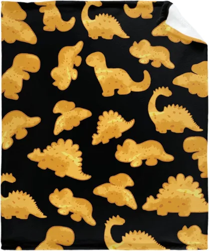 Miniatura 12 de Manta de Nuggets de Pollo - Manta de Franela Ultra Suave de Nuggets de Dinosaurio para Niños - Divertida Manta de Comida Decoración del Hogar