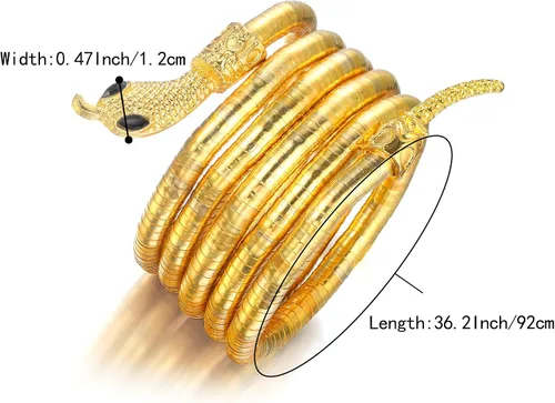 Miniatura 6 de BriLove Pulsera flexible de serpiente flexible flexible para mujer, gargantilla de serpiente punk ajustable para joyería de fiesta Hollween