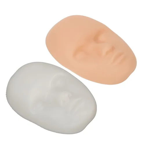 Miniatura 6 de Cabeza de piel de práctica, base de soporte de piel de entrenamiento facial, piel falsa de silicona para maquillaje permanente, entrenamiento