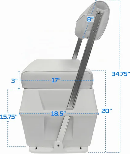 Miniatura 6 de Wise 8WD159-784 Hielera con asiento y respaldar plegable, 47 L, Cuddy Blanco Brillante
