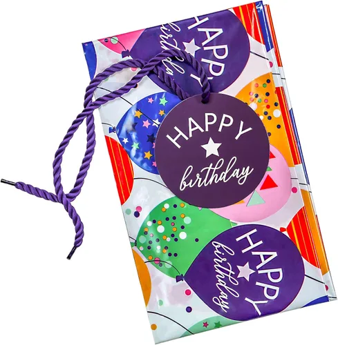 Miniatura 3 de WRAPAHOLIC Bolsa de regalo de plástico grande de 56 pulgadas, globo colorido con diseño de confeti para cumpleaños, fiestas o celebraciones de 1