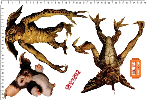 Miniatura 6 de Gremlins - Juego de 2 calcomanías de vinilo movibles para pared, ventanas, puertas