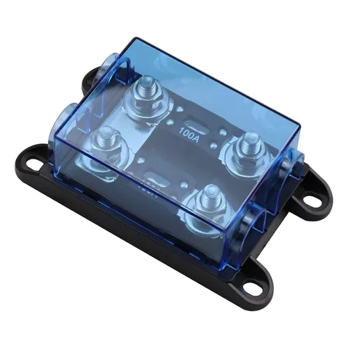 Portafusibles MEGA/AMG de 2 vías con 2 fusibles de perno de 100A para reparación de automóviles, posicionamiento GPS