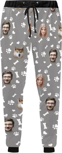 Miniatura 4 de Pantalones deportivos personalizados para hombre con foto de cara familiar, pantalones deportivos personalizados con imagen de perro para mascotas