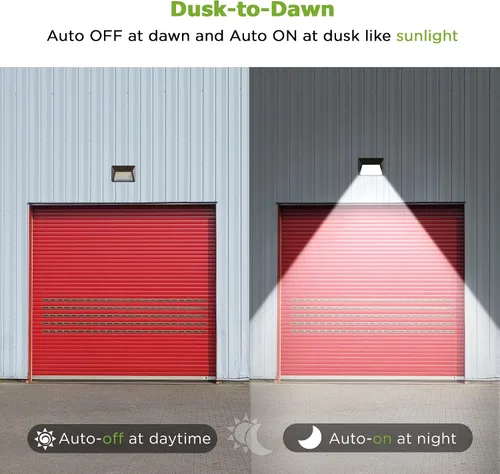 Miniatura 7 de TIERONE Paquete de pared LED de 50 W, fotocélula del atardecer al amanecer, accesorio de iluminación para áreas de seguridad comercial al aire