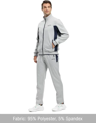 Miniatura 3 de TBMPOY Conjunto deportivo para hombre, 2 piezas, casual, atlético, para correr, calentar, con cremallera completa