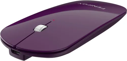 FENIFOX Ratón Bluetooth delgado, mini plano silencioso portátil móvil recargable compatible con laptop, PC, tableta Android Windows - Morado