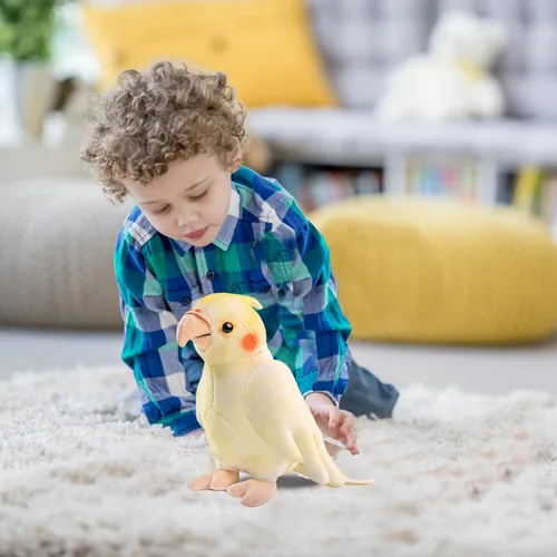 Miniatura 4 de Tiny Heart Cockatiel - Juguete de peluche amarillo de 7 pulgadas, súper suave, realista, loro de peluche, lindo animal de peluche para niños