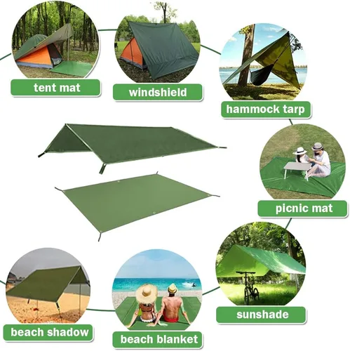 Miniatura 7 de AYAMAYA Tent Footprint, PU 3000 Waterproof Tent Ground Cloth Large Size for 2-8 Person Family Camping Tents Ground Sheet Mat with 6 Tent Stakes for