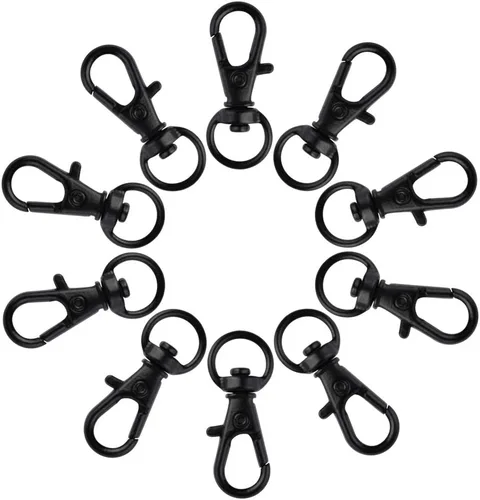 Miniatura 3 de cnomg - 50 cierres giratorios para cordón, gancho giratorio de metal, cierre de langosta (negro)